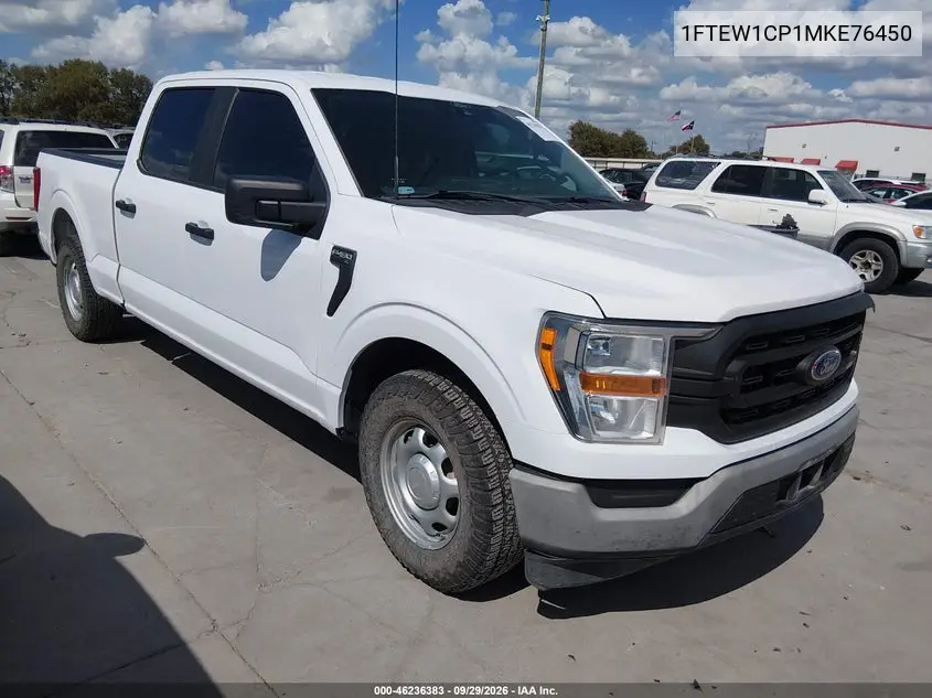 FORD F-150 2021, VIN 1FTEW1CP1MKE76450