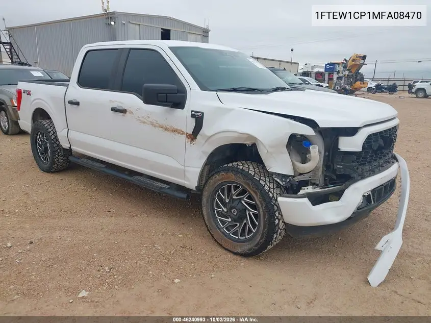 FORD F-150 2021, VIN 1FTEW1CP1MFA08470