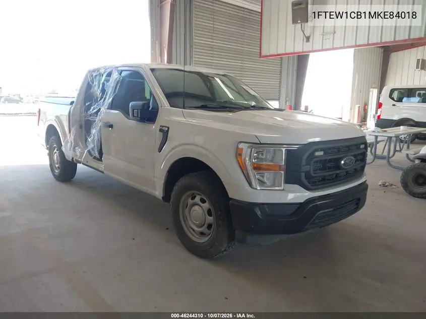 FORD F-150 2021, VIN 1FTEW1CB1MKE84018
