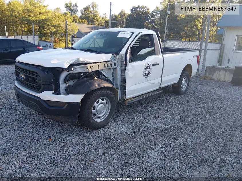 2021 FORD F-150 VIN 1FTMF1EB8MKE67547 — фото 2