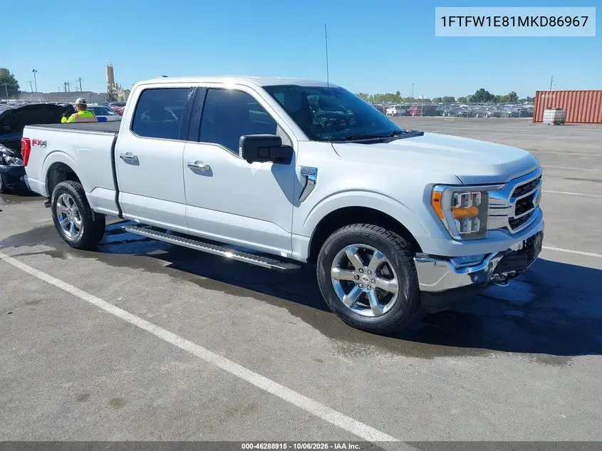 FORD F-150 2021, VIN 1FTFW1E81MKD86967