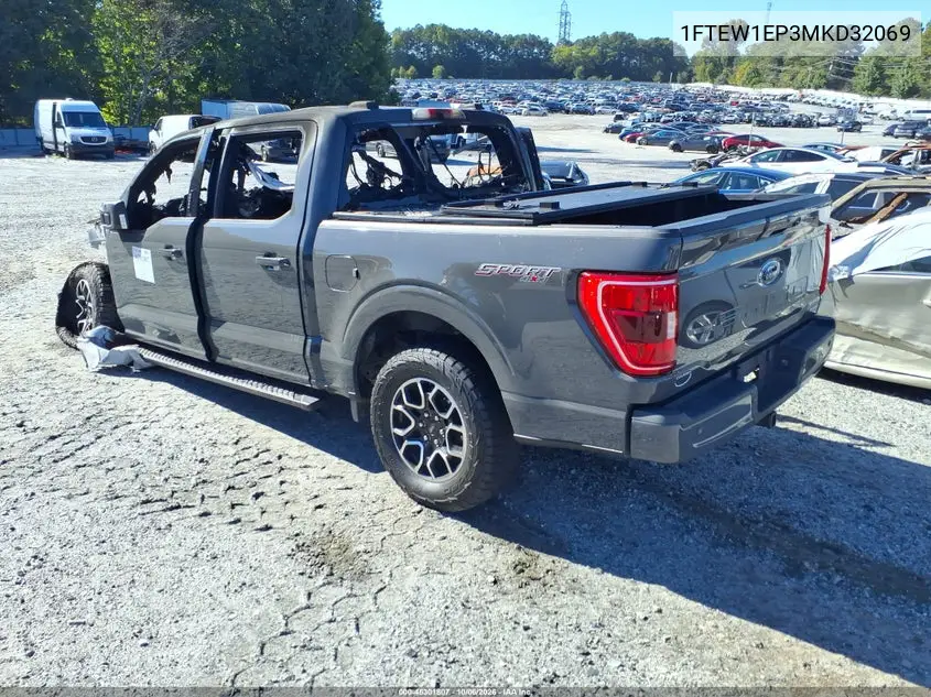 2021 FORD F-150 VIN 1FTEW1EP3MKD32069 — фото 3