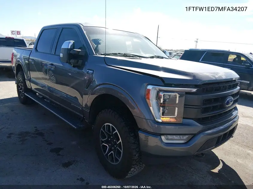 FORD F-150 2021, VIN 1FTFW1ED7MFA34207
