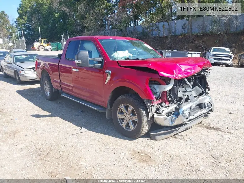 FORD F-150 2021, VIN 1FTFX1E80MKE22502