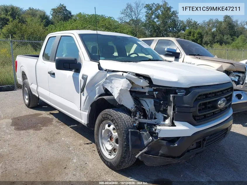 FORD F-150 2021, VIN 1FTEX1C59MKE47211