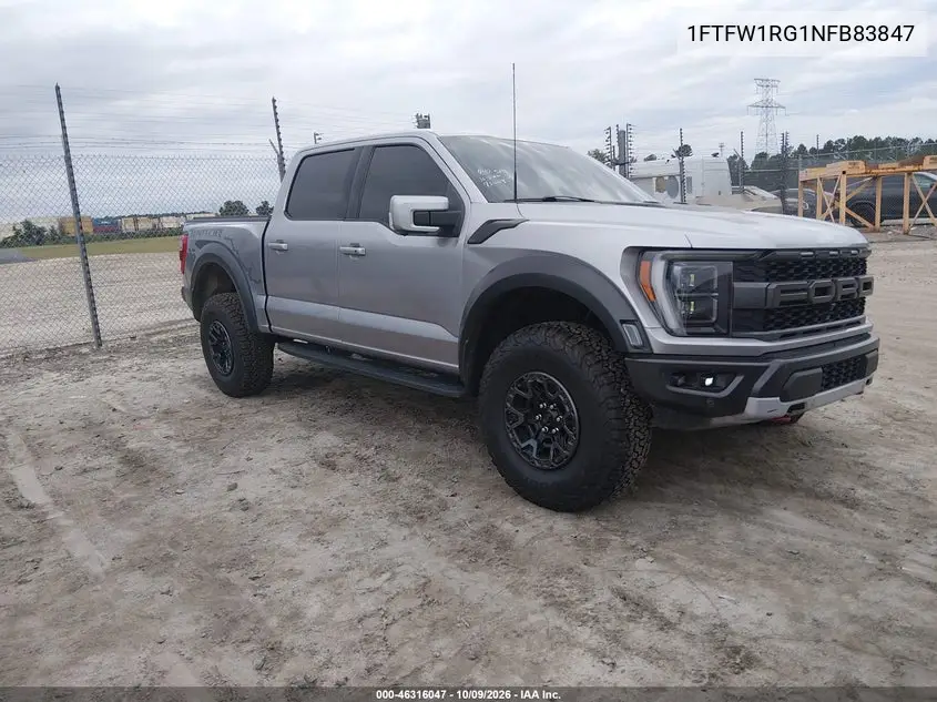 FORD F-150 2022, VIN 1FTFW1RG1NFB83847