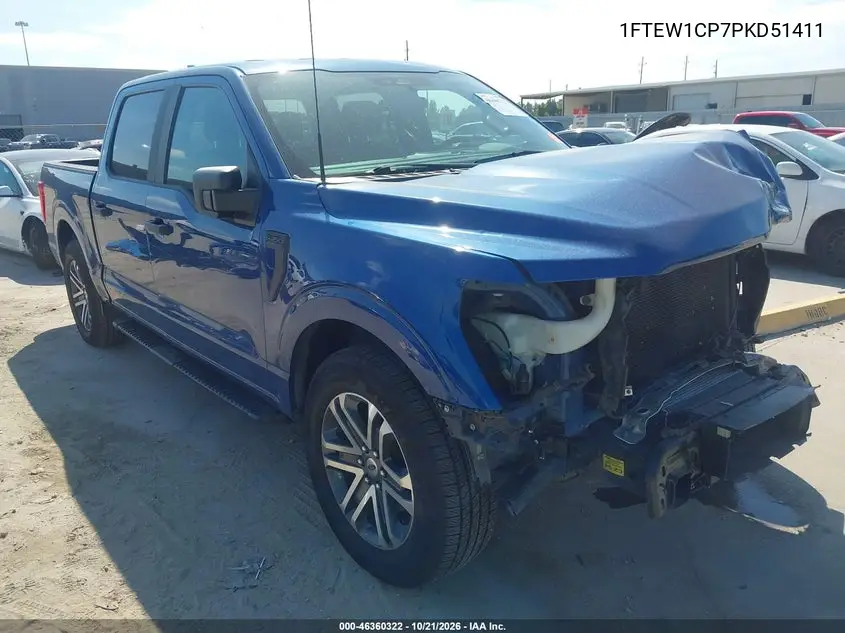 FORD F-150 2023, VIN 1FTEW1CP7PKD51411