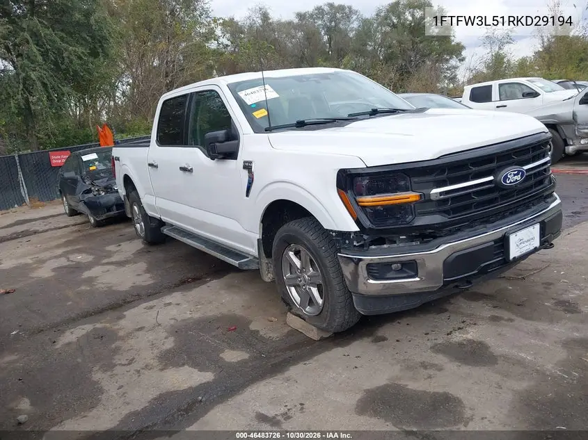 FORD F-150 2024, VIN 1FTFW3L51RKD29194