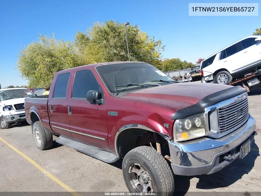 FORD F250 2000, VIN 1FTNW21S6YEB65727