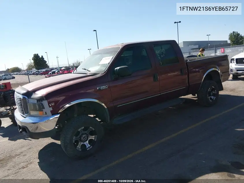 2000 FORD F250 VIN 1FTNW21S6YEB65727 — фото 2