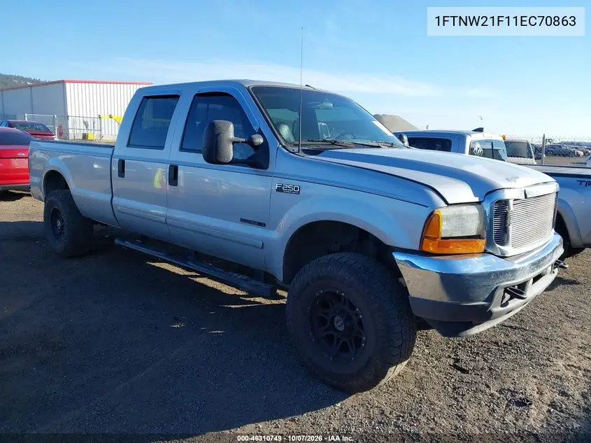 FORD F250 2001, VIN 1FTNW21F11EC70863