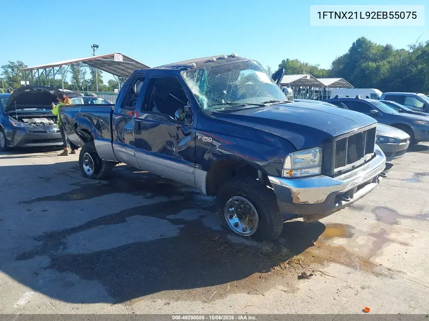 FORD F250 2002, VIN 1FTNX21L92EB55075