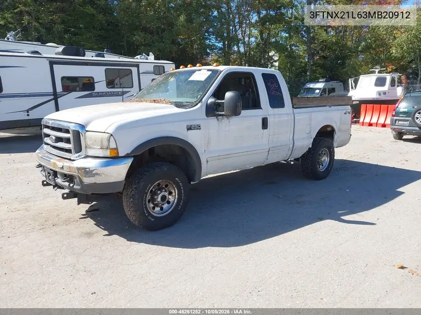 2003 FORD F250 VIN 3FTNX21L63MB20912 — фото 2