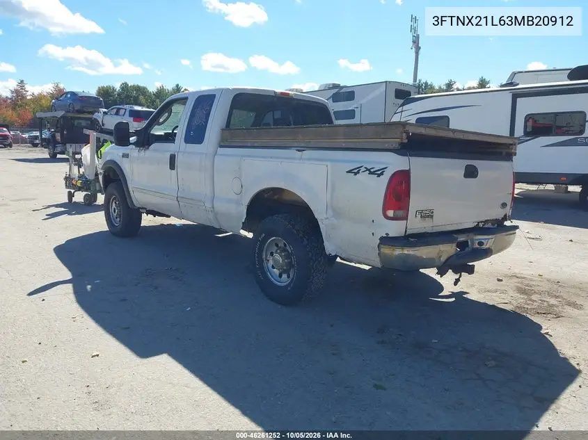 2003 FORD F250 VIN 3FTNX21L63MB20912 — фото 3