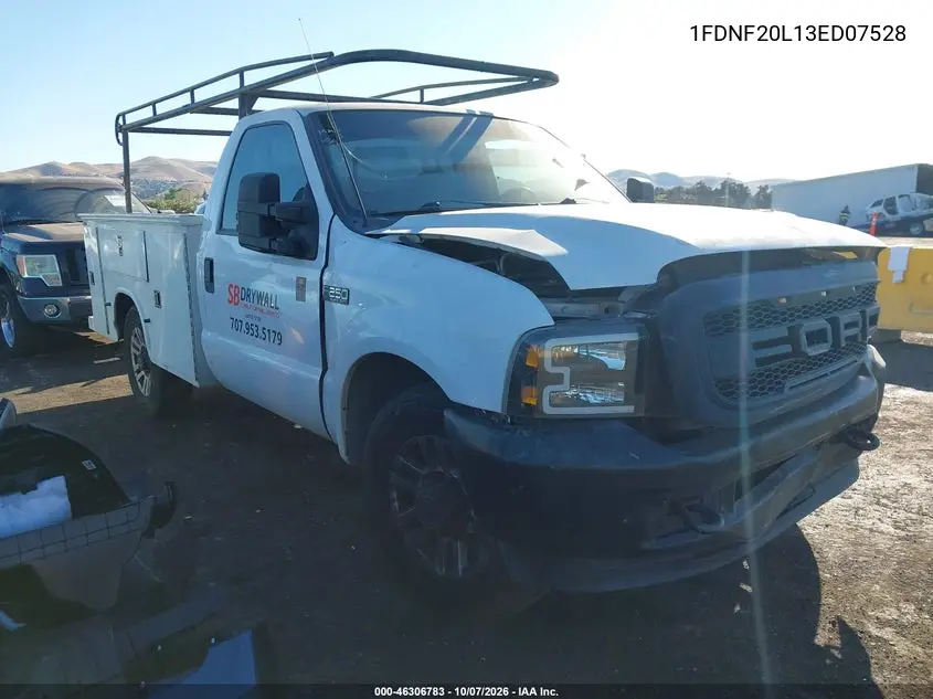 FORD F250 2003, VIN 1FDNF20L13ED07528