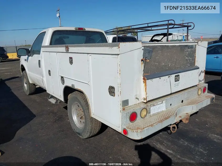 2003 FORD F250 VIN 1FDNF21S33EA66674 — фото 3