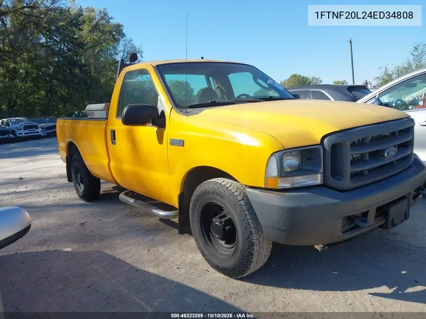 FORD F250 2004, VIN 1FTNF20L24ED34808