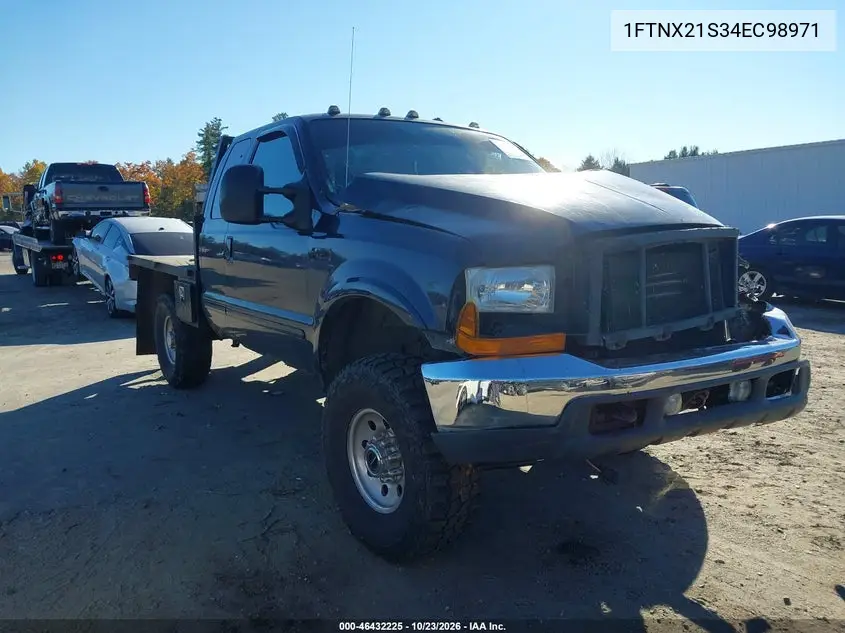 FORD F250 2004, VIN 1FTNX21S34EC98971