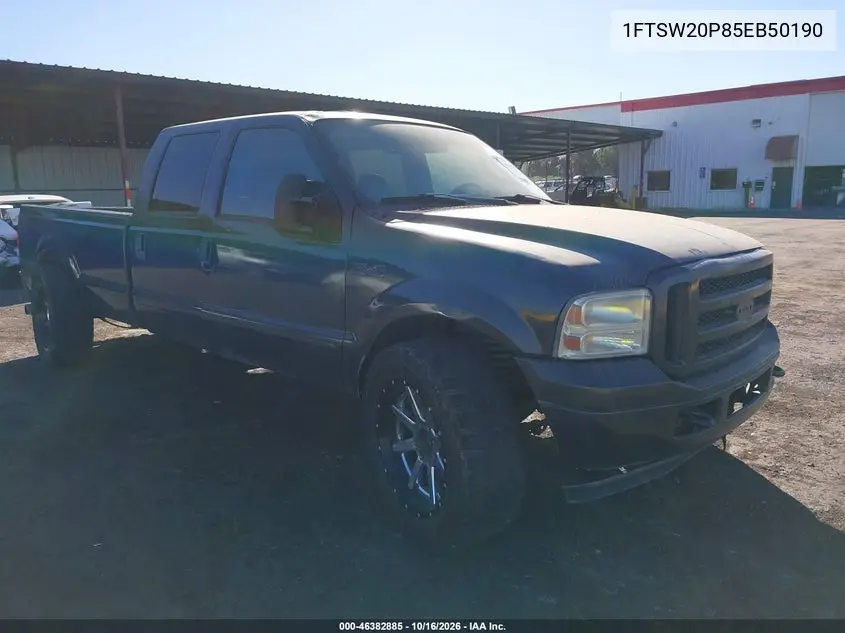 FORD F250 2005, VIN 1FTSW20P85EB50190