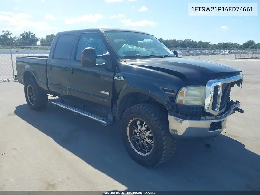 FORD F250 2006, VIN 1FTSW21P16ED74661