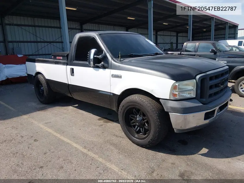 FORD F250 2007, VIN 1FTNF20547EB22787