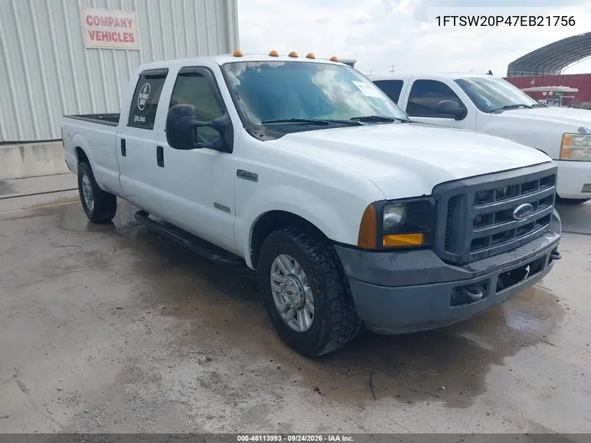 FORD F250 2007, VIN 1FTSW20P47EB21756