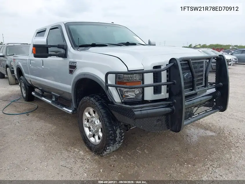 FORD F250 2008, VIN 1FTSW21R78ED70912