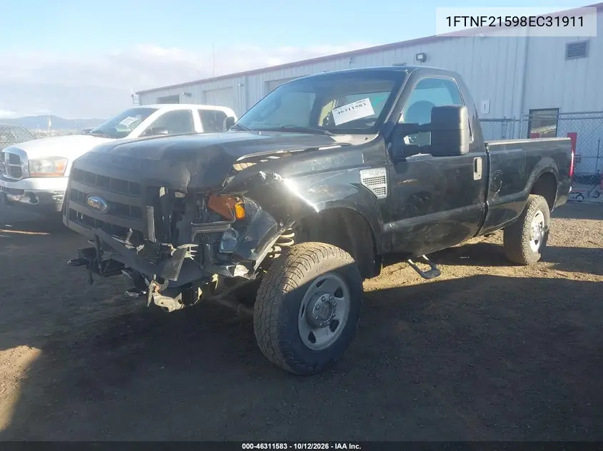 2008 FORD F250 VIN 1FTNF21598EC31911 — фото 2