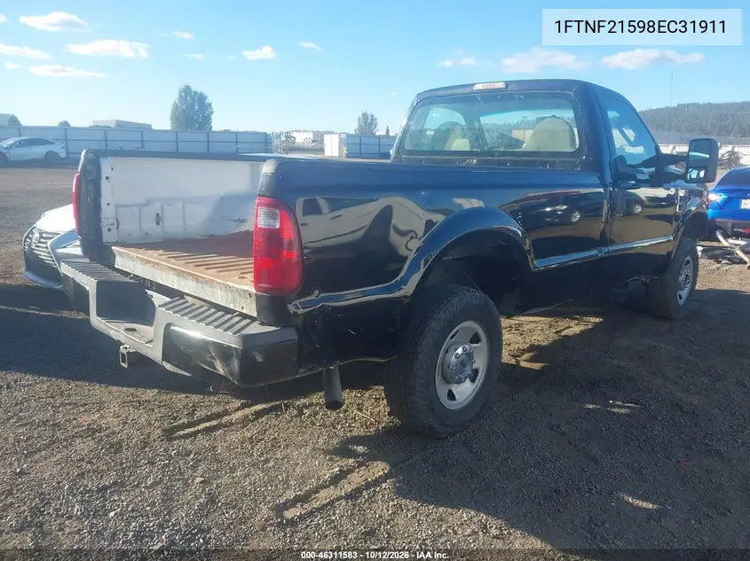 2008 FORD F250 VIN 1FTNF21598EC31911 — фото 4
