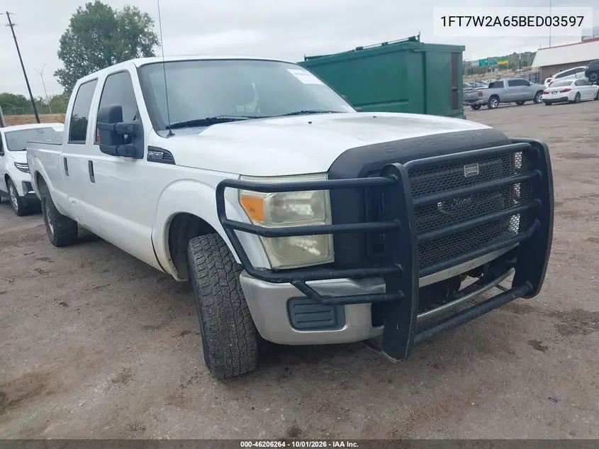 FORD F250 2011, VIN 1FT7W2A65BED03597