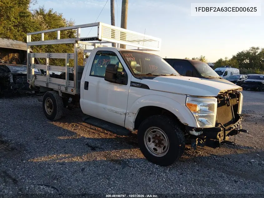 FORD F250 2012, VIN 1FDBF2A63CED00625