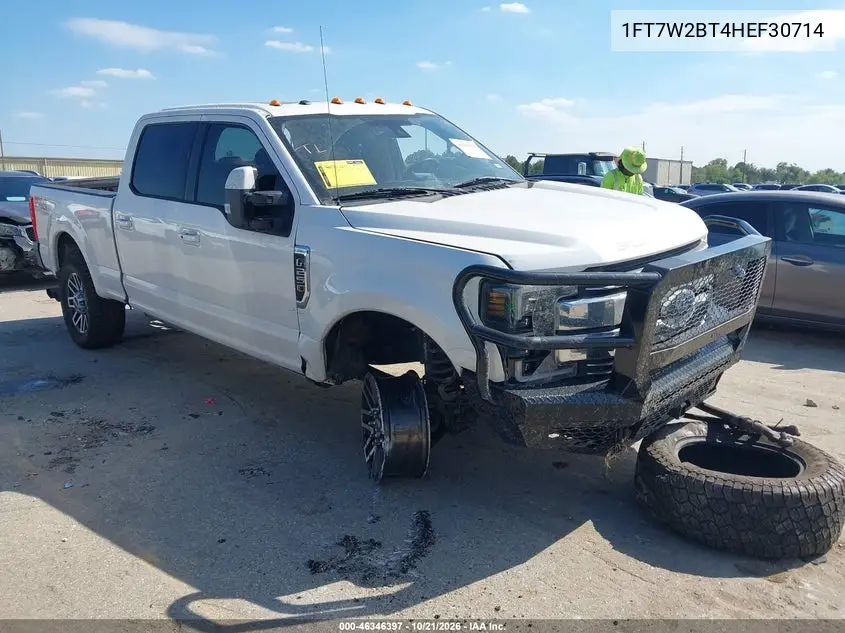 FORD F250 2017, VIN 1FT7W2BT4HEF30714