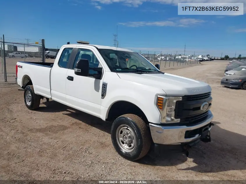 FORD F250 2019, VIN 1FT7X2B63KEC59952