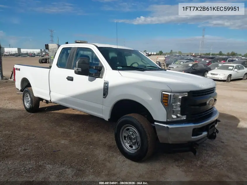 FORD F250 2019, VIN 1FT7X2B61KEC59951