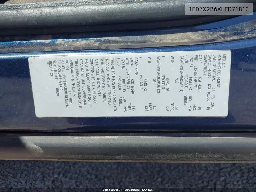 2020 FORD F250 VIN 1FD7X2B6XLED71810 — фото 9