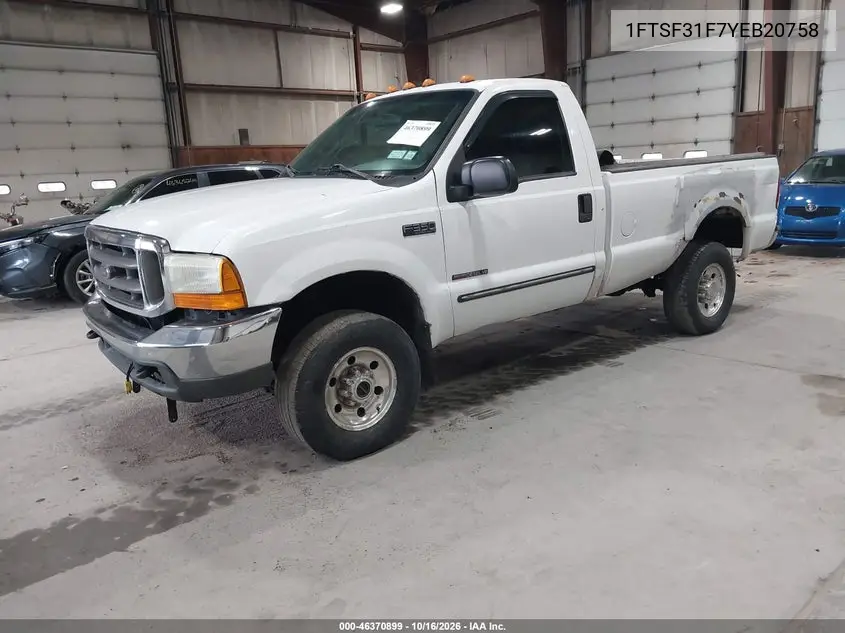 2000 FORD F350 VIN 1FTSF31F7YEB20758 — фото 2