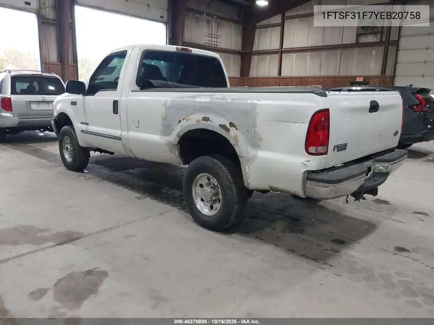 2000 FORD F350 VIN 1FTSF31F7YEB20758 — фото 3