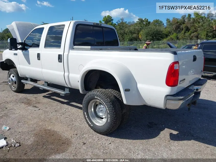 FORD F350 2004, VIN 1FTSW31PX4EA52216