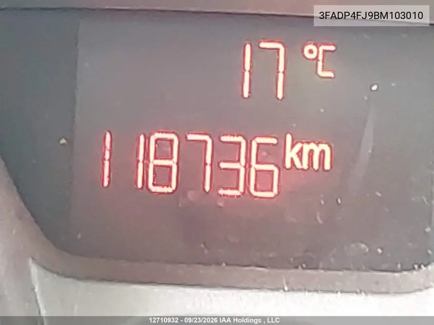 2011 FORD FIESTA VIN 3FADP4FJ9BM103010 — фото 15