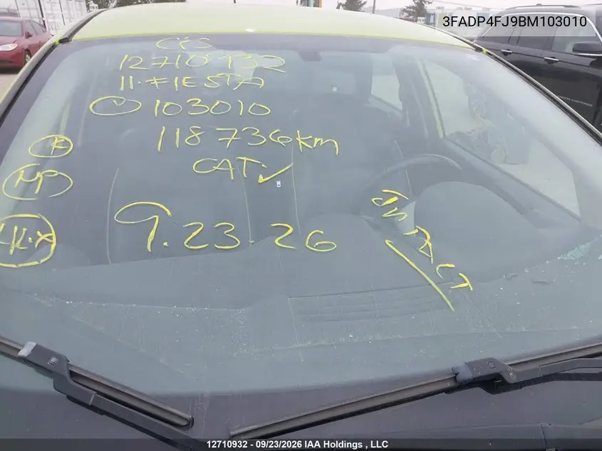 2011 FORD FIESTA VIN 3FADP4FJ9BM103010 — фото 17