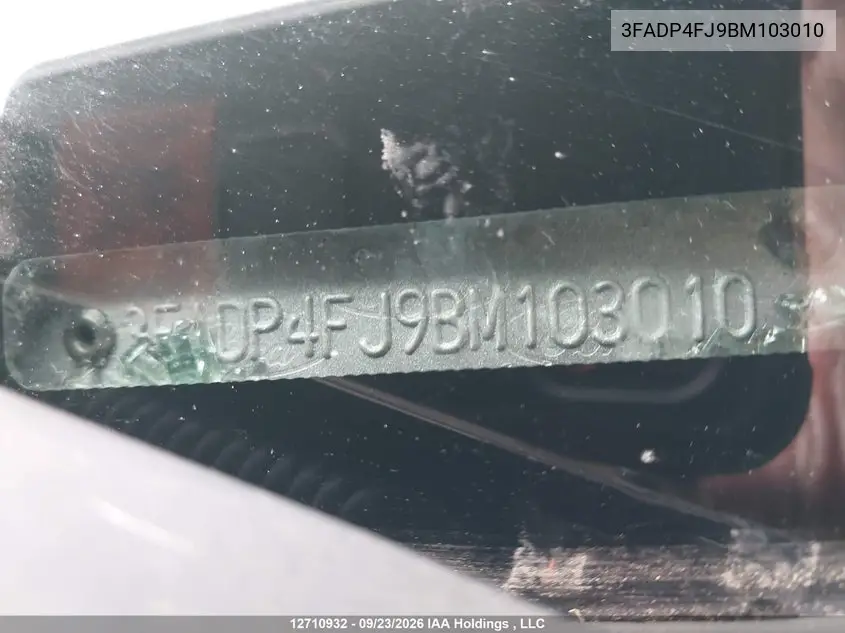 2011 FORD FIESTA VIN 3FADP4FJ9BM103010 — фото 18