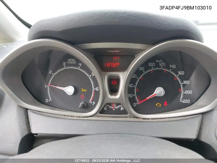 2011 FORD FIESTA VIN 3FADP4FJ9BM103010 — фото 7