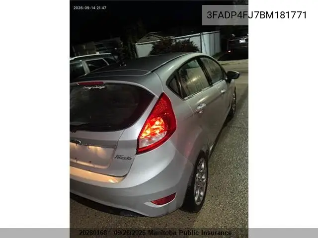 2011 FORD FIESTA VIN 3FADP4FJ7BM181771 — фото 3