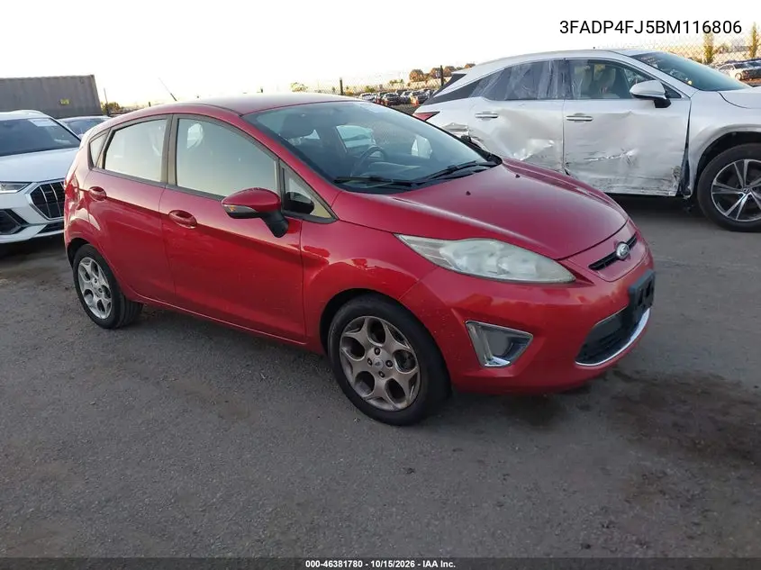 FORD FIESTA 2011, VIN 3FADP4FJ5BM116806