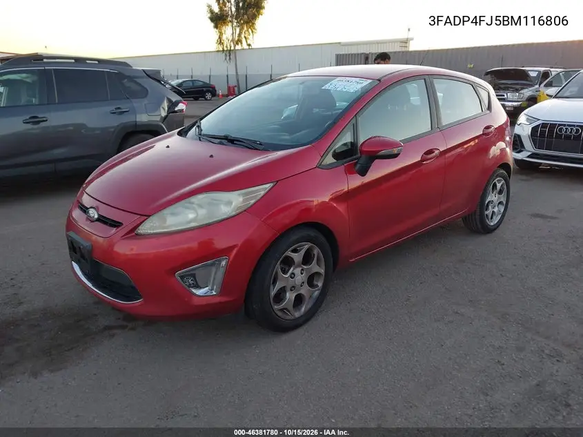 2011 FORD FIESTA VIN 3FADP4FJ5BM116806 — фото 2