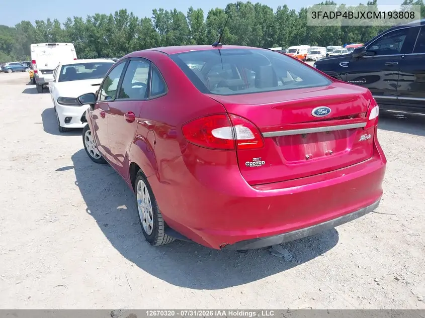 2012 FORD FIESTA VIN 3FADP4BJXCM193808 — фото 3