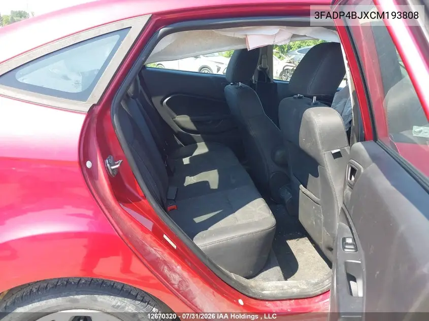 2012 FORD FIESTA VIN 3FADP4BJXCM193808 — фото 8