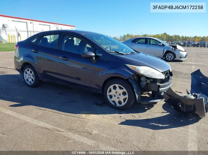FORD FIESTA 2012, VIN 3FADP4BJ6CM172258