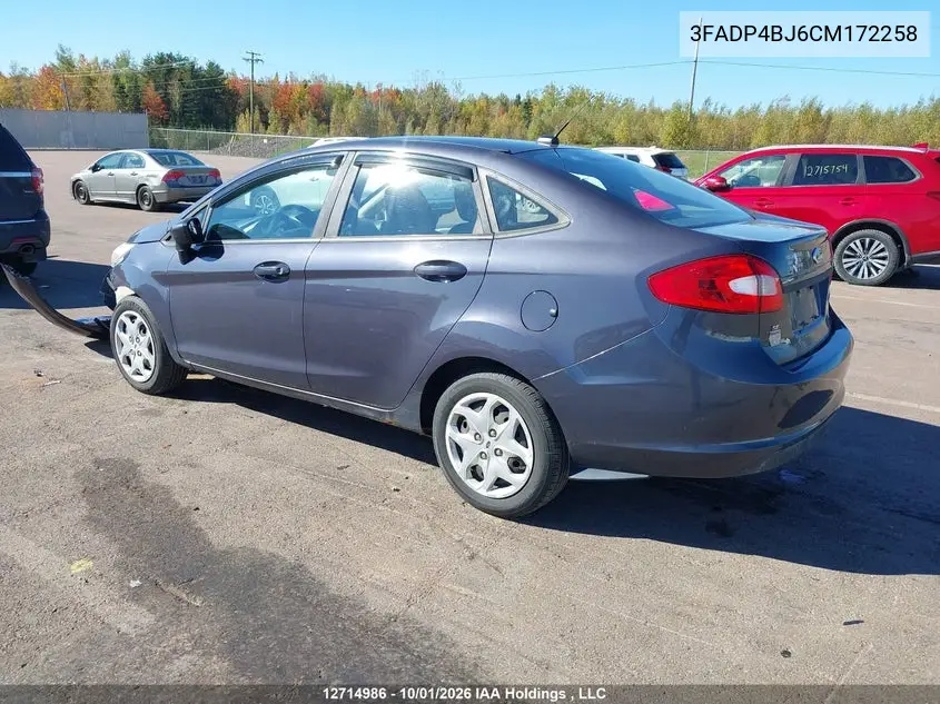 2012 FORD FIESTA VIN 3FADP4BJ6CM172258 — фото 3