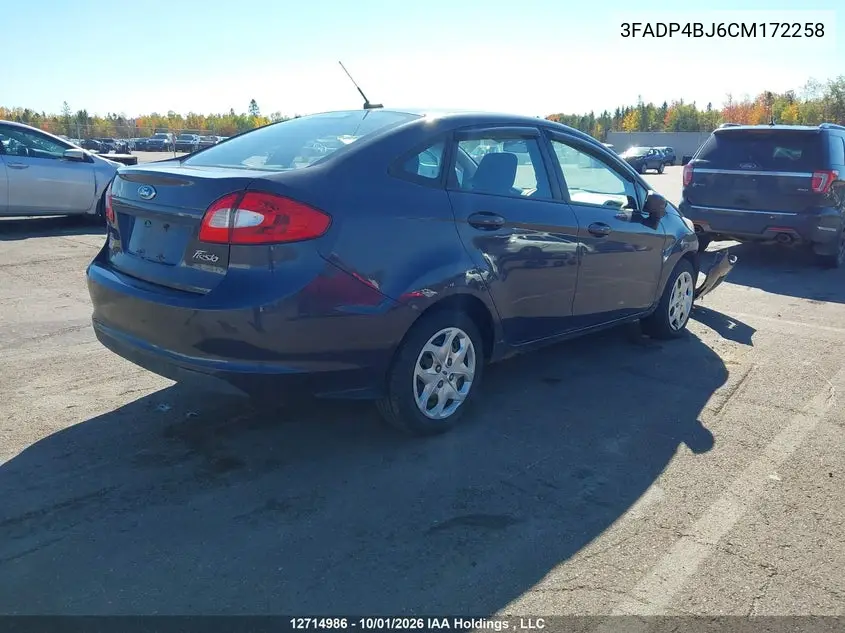 2012 FORD FIESTA VIN 3FADP4BJ6CM172258 — фото 4